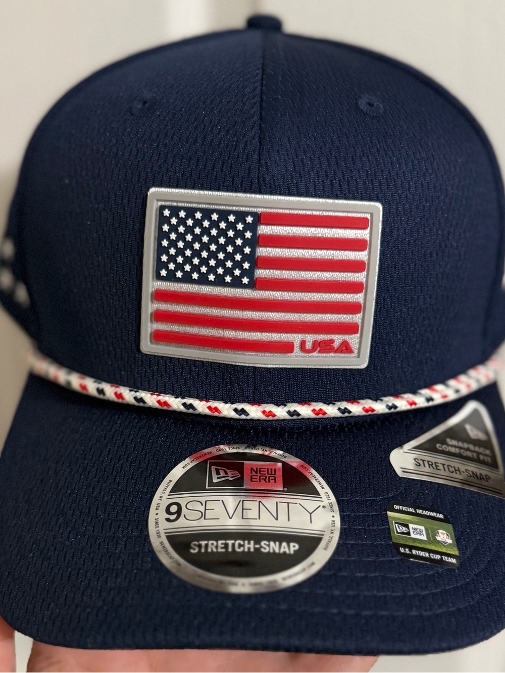 New Era Navy USA Flag Stretch-Snap Cap